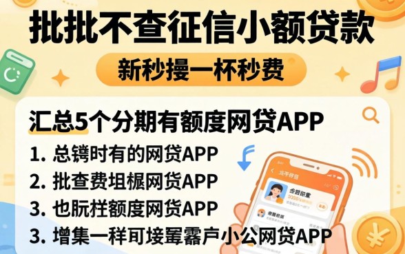 秒批不查征信小额贷款，汇总5个分期有额度的网贷app