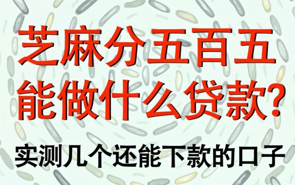 芝麻分五百五能做什么贷款?实测几个还能下款的口子