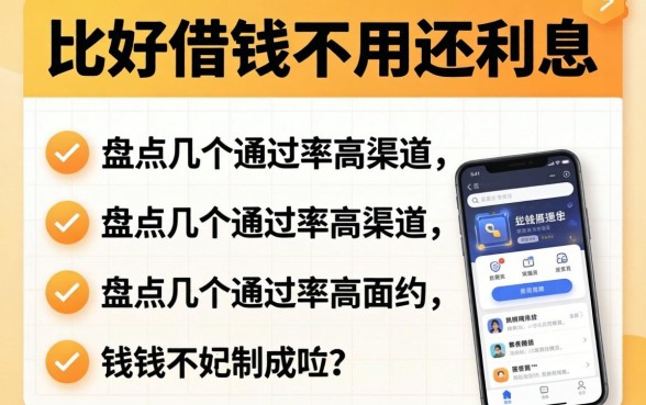 什么软件比较好借钱不用还利息？盘点几个通过率高的渠道