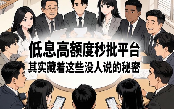 我试了一圈发现，那些号称低息高额度的秒批平台，其实藏着这些没人说的秘密