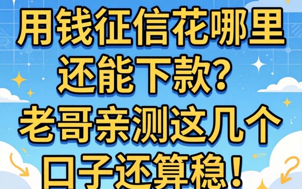 急用钱征信花哪里还能下款？老哥亲测这几个口子还算稳！