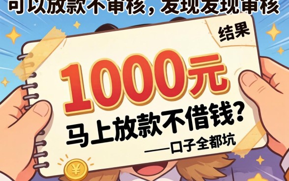 我借了1000元马上放款不审核,结果发现可以借钱不用审核的口子全是坑