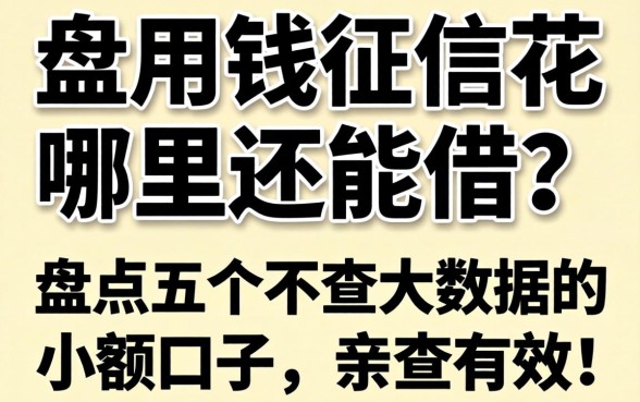 急用钱征信花哪里还能借？盘点五个不查大数据的小额口子，亲测有效！