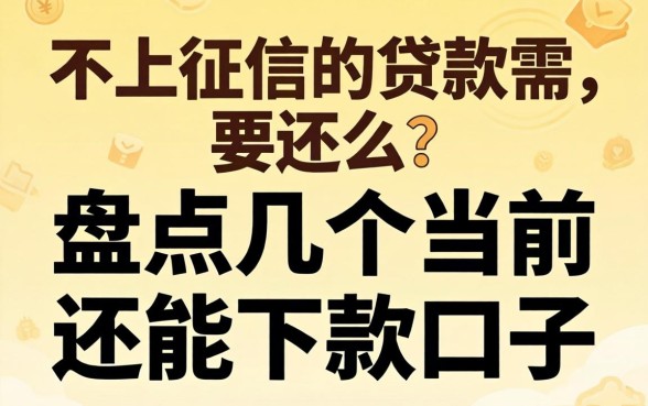 不上征信的贷款需要还么？盘点几个当前还能下款的口子