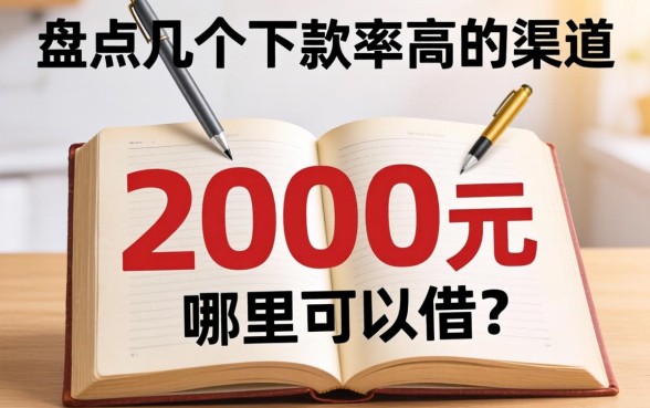 急需2000元哪里可以借？盘点几个下款率高的渠道