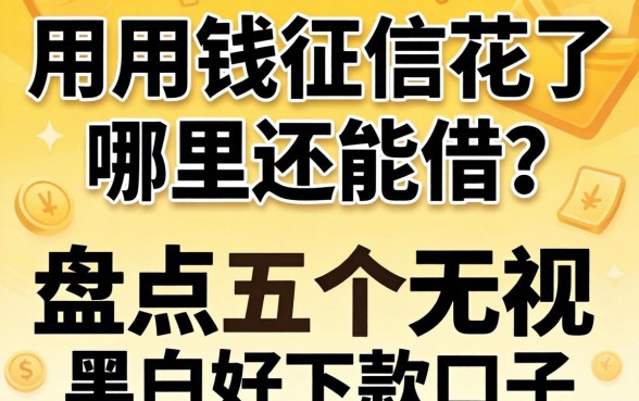 急用钱征信花了哪里还能借？盘点五个无视黑白好下款的口子