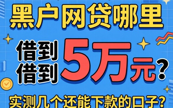 黑户网贷哪里可以借到5万元？实测几个还能下款的口子