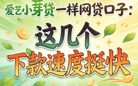 类似爱奇艺-小芽贷一样的网贷口子：这几个下款速度挺快