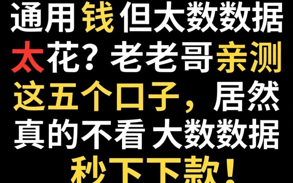 急用钱但大数据太花？老哥亲测这五个口子，居然真的不看大数据秒下款！