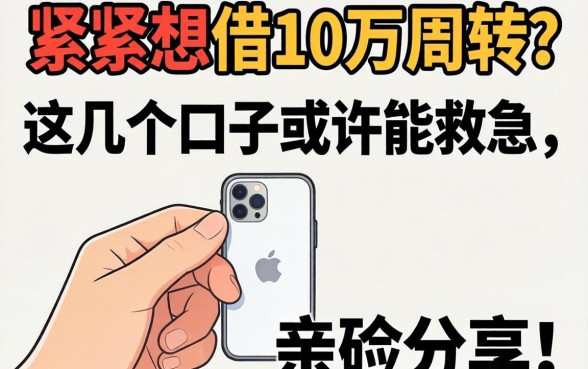 手头紧想借10万周转？这几个口子或许能救急，亲测分享！