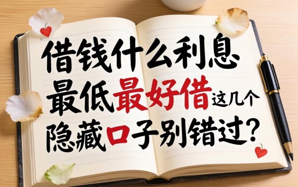 揭秘借钱什么利息最低最好借，这几个隐藏口子别错过