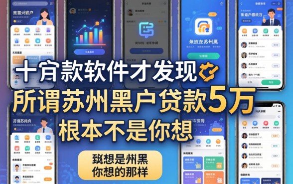 我翻了十几款软件才发现,所谓苏州黑户贷款5万的软件,根本不是你想的那样