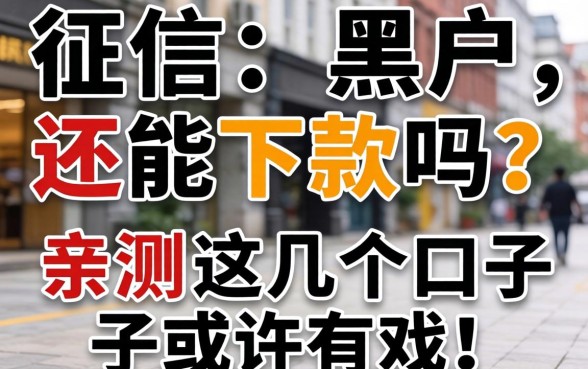 征信黑户还能下款吗？亲测这几个口子或许有戏！