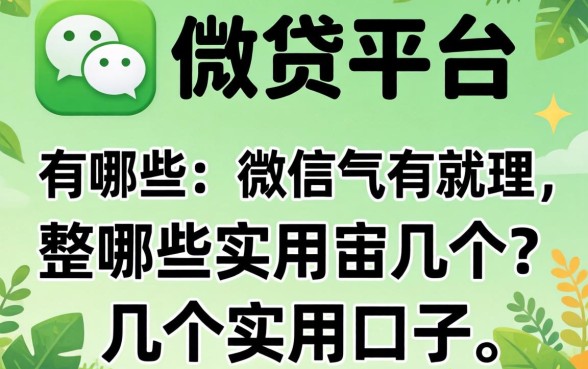 微信里面的借贷平台有哪些？整理了几个实用的口子