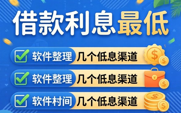 什么软件可以借款利息最低？整理了几个低息渠道分享