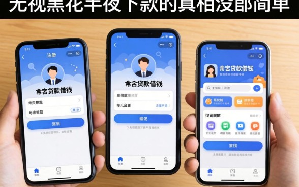 我试了几个手机号注册实名贷款借钱软件，发现无视黑花半夜下款的真相没那么简单