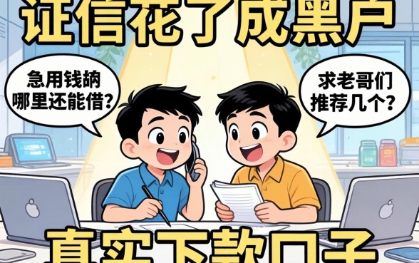 征信花了成黑户，急用钱哪里还能借？求老哥们推荐几个真实下款的口子！