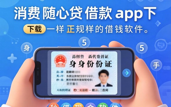 类似消费随心贷借款app下载一样正规的借钱软件,规整五个手机身份证秒借现金的软件
