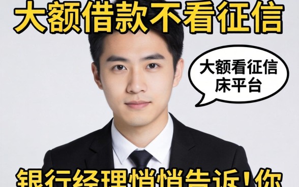 哪里可以大额借钱不看征信的平台？银行经理悄悄告诉你真相