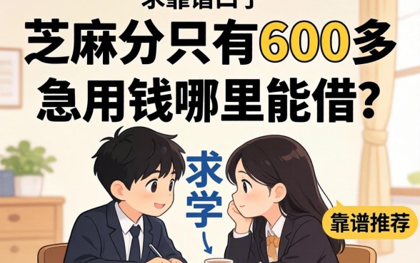 大学生芝麻分只有600多，急用钱哪里能借？求靠谱口子推荐！