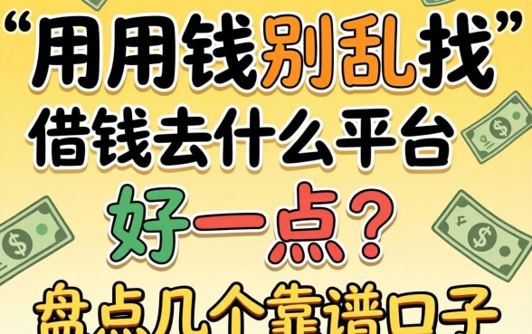 急用钱别乱找,借钱去什么平台好一点?盘点几个靠谱口子