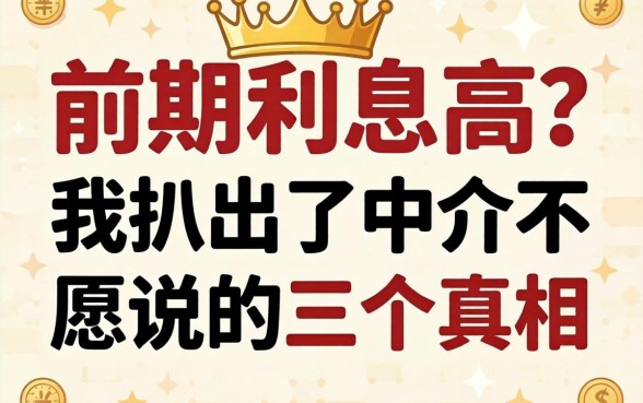 贷款前期利息高？我扒出了中介不愿说的三个真相