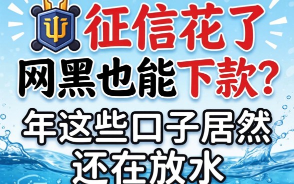 我征信花了网黑也能下款?2026年这些口子居然还在放水