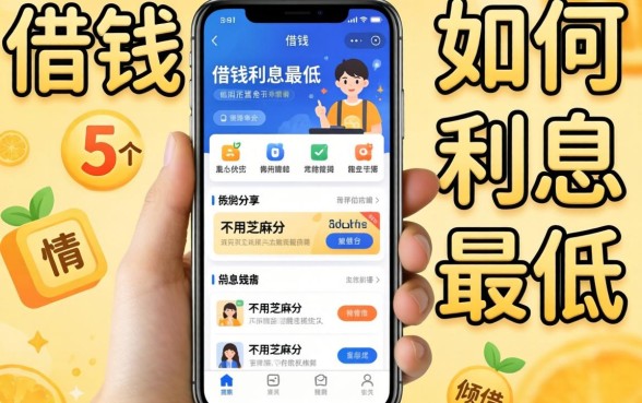 手机借钱如何利息最低，倾情分享5个不用芝麻分能借的平台