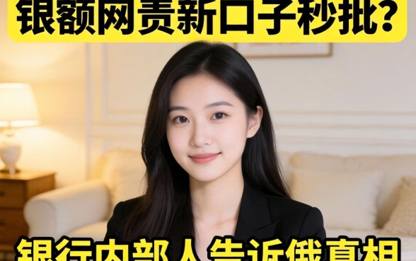 大额网贷新口子秒批？银行内部人告诉你真相
