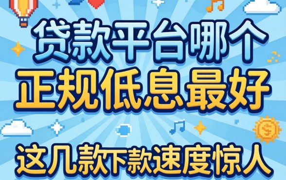 揭秘贷款平台哪个正规低息最好，这几款下款速度惊人
