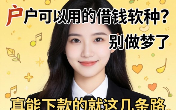 黑户可以用的借钱软件?别做梦了,真能下款的就这几条路