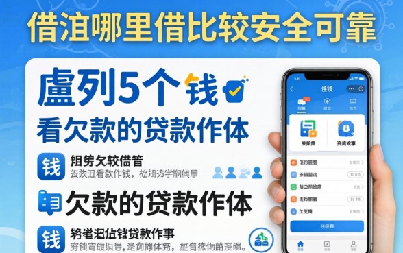 借钱哪里借比较安全可靠呢，胪列5个不看欠款的贷款软件