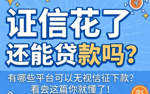 征信花了还能贷款吗?有哪些平台可以无视征信下款?看完这篇你就懂了!