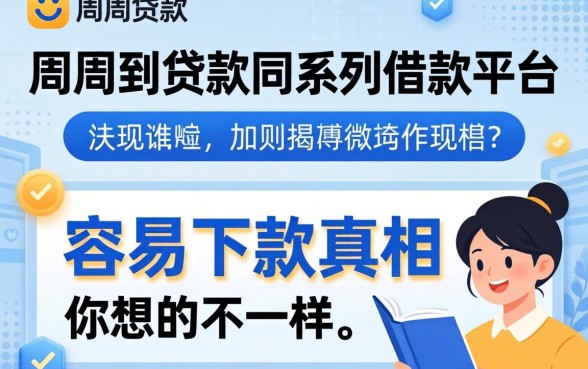 我试了周周到贷款同系列的借款平台,发现容易下款的真相和你想的不一样