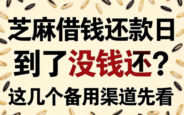 芝麻借钱还款日到了没钱还？这几个备用渠道先看