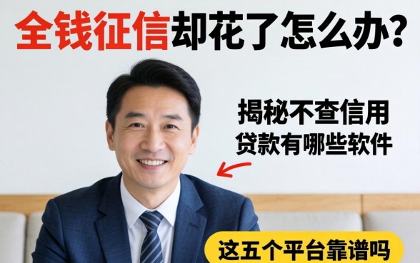 急需用钱征信却花了怎么办？揭秘不查信用的贷款有哪些软件，这五个平台靠谱吗？