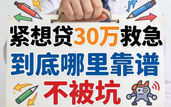手头紧想贷30万救急，到底哪里靠谱不被坑？