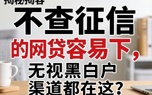 揭秘不查征信的网贷容易下，无视黑白户的渠道都在这了