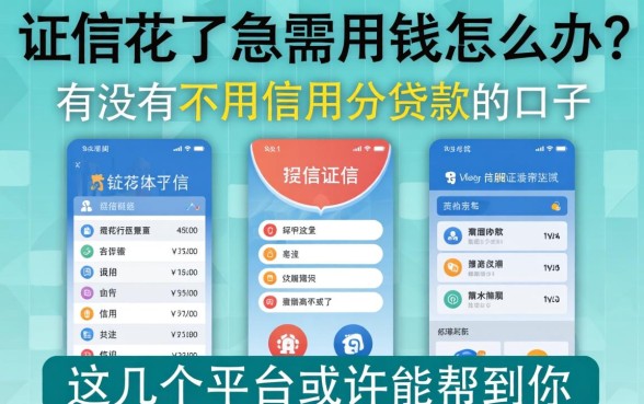 征信花了急需用钱怎么办？有没有不用信用分贷款的口子？这几个平台或许能帮到你
