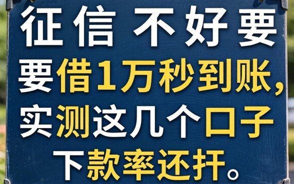 征信不好要借1万秒到账，实测这几个口子下款率还行