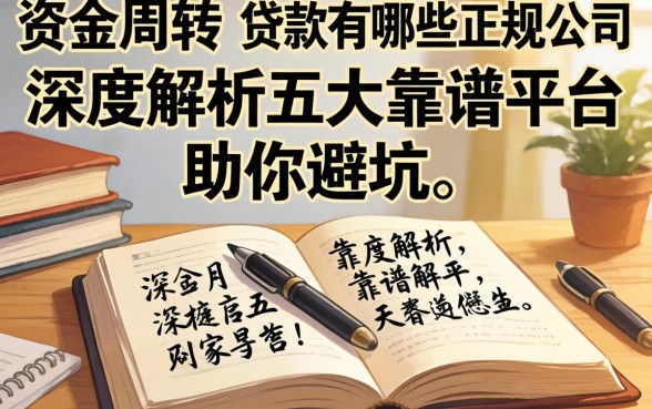急需资金周转？贷款有哪些正规公司？深度解析五大靠谱平台助你避坑