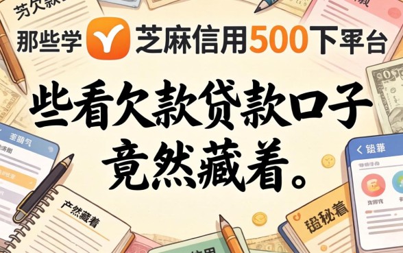 我翻遍了芝麻信用500以下借款平台，发现那些不看欠款的贷款口子竟然藏着这种秘密