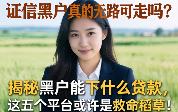 征信黑户真的无路可走吗？揭秘黑户能下什么贷款，这五个平台或许是救命稻草！
