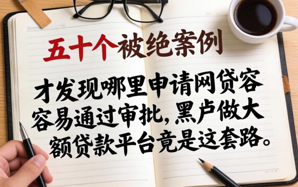 我翻了五十个被拒的案例，才发现哪里申请网贷容易通过审批，黑户做大额贷款平台竟是这套路