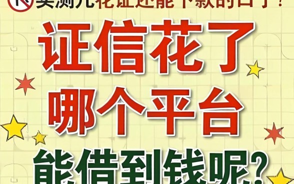 征信花了哪个平台能借到钱呢?实测几个还能下款的口子