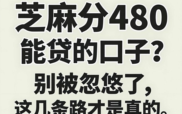 芝麻分480能贷的口子?别被忽悠了,这几条路才是真的
