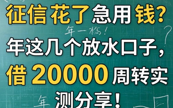 征信花了急用钱？2026年这几个放水口子，借2000周转实测分享！