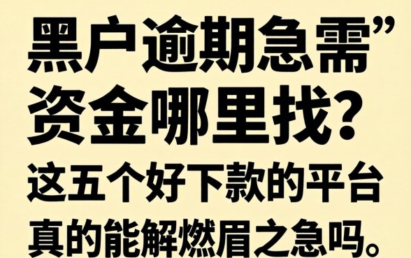 黑户逾期急需资金哪里找？这五个好下款的平台真的能解燃眉之急吗？