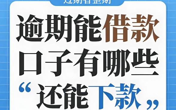 2026逾期能借款的口子有哪些？整理几个还能下款的渠道