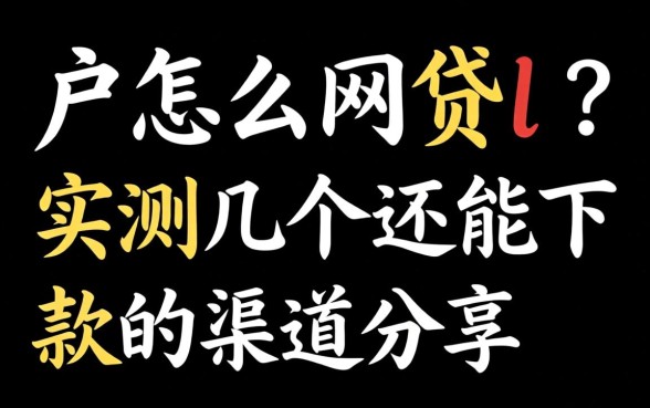 黑户怎么网贷l？实测几个还能下款的渠道分享